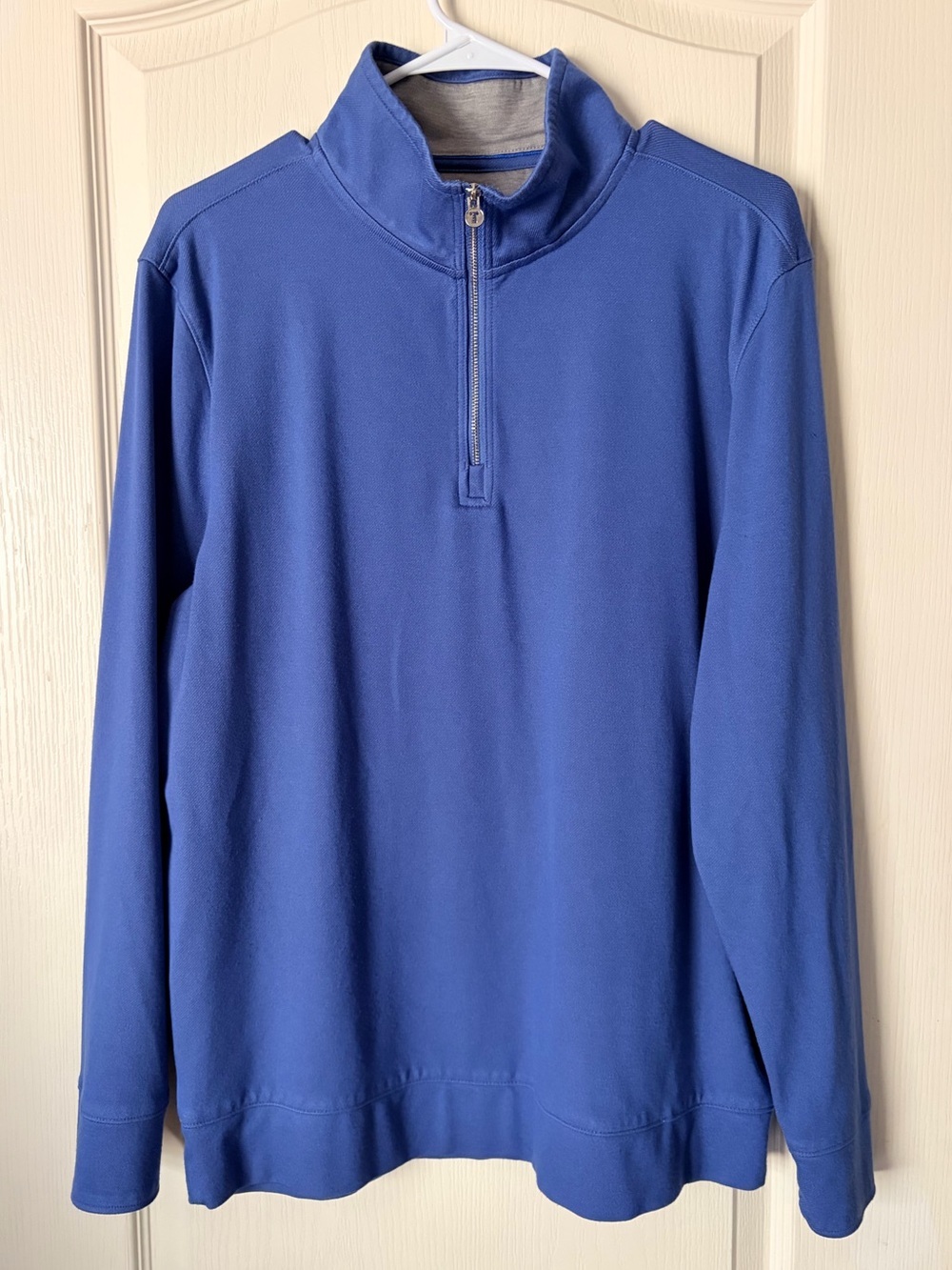 Twillory Men's Blue Performance Quarter-Zip Pullover Sweater, L